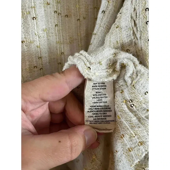 Soft Surroundings Soft Gold Glamour Topper Open Front Cream Cardigan Size 1X - Picture 7 of 7